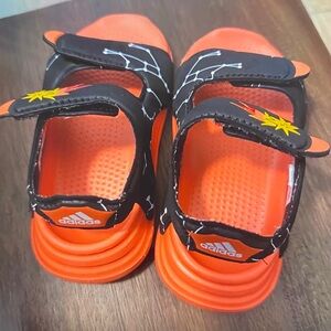 adidas Kids Orange and Black Velcro Sport Sandals